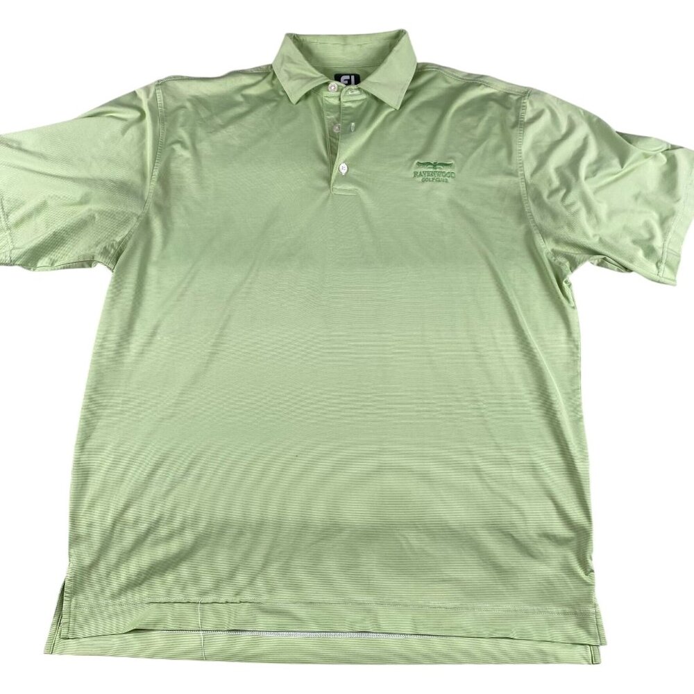 FootJoy Mens Polo Shirt XL Ravenwood Golf ClubLight Green ~ FLAWS